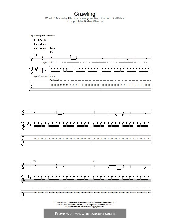 Crawling (Linkin Park): Für Gitarre mit Tabulatur by Brad Delson, Charles Bennington, Joseph Hahn, Mike Shinoda, Rob Bourdon