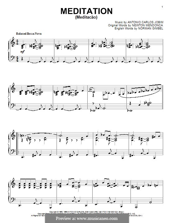Meditation: Für Klavier by Antonio Carlos Jobim