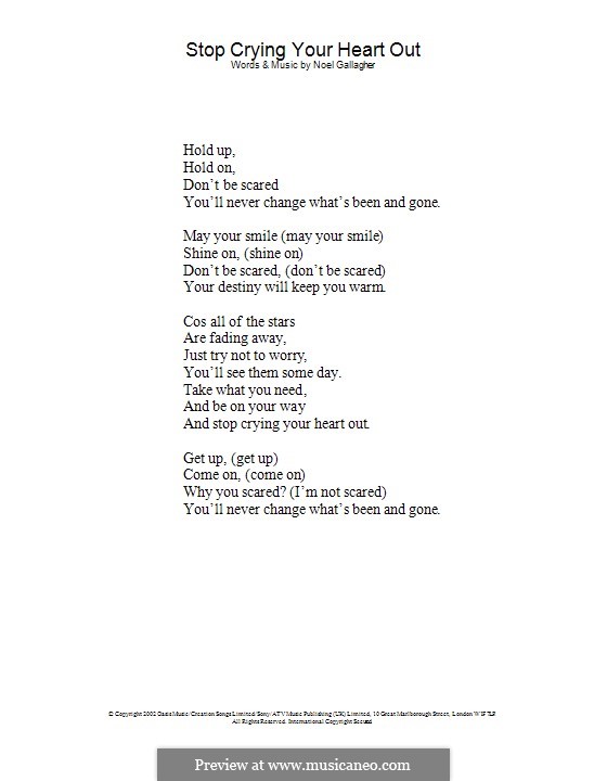 Stop Crying Your Heart Out (Oasis): Text by Noel Gallagher