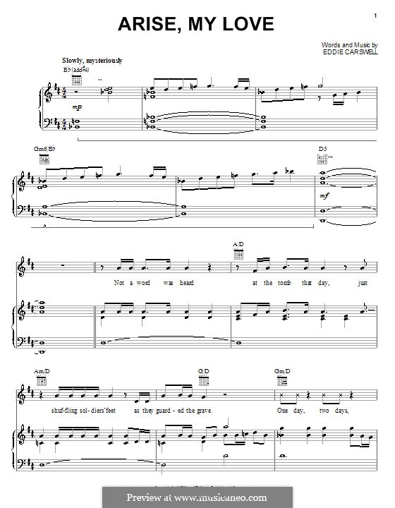Arise, My Love (NewSong): Für Stimme und Klavier (oder Gitarre) by Eddie Carswell