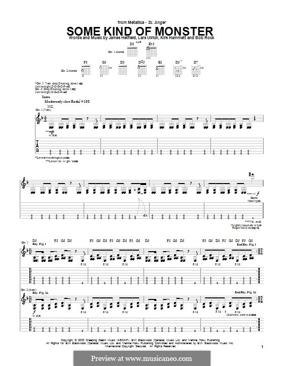 Some Kind of Monster (Metallica): Für Gitarre mit Tabulatur by Bob Rock, James Hetfield, Kirk Hammett, Lars Ulrich