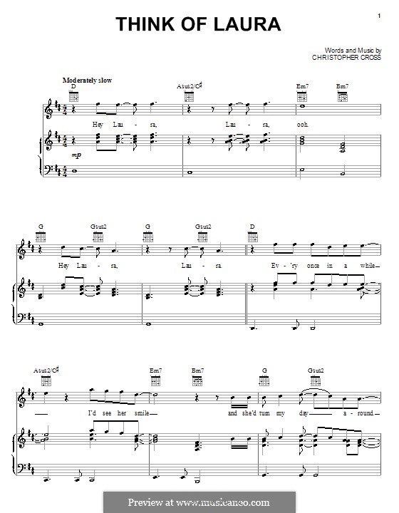 Think of Laura: Für Stimme und Klavier (oder Gitarre) by Christopher Cross