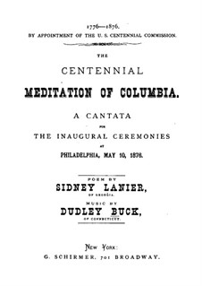 The Centennial Meditation of Columbia: The Centennial Meditation of Columbia by Dudley Buck