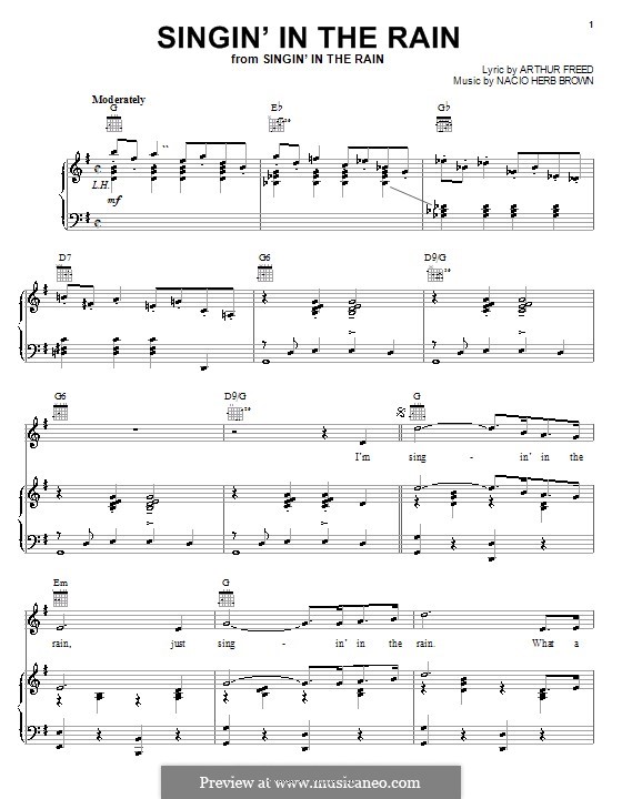 Singin' in the Rain (Gene Kelly): Für Stimme und Klavier (oder Gitarre) by Nacio Herb Brown