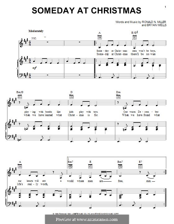 Someday at Christmas: Für Stimme und Klavier (oder Gitarre) by Bryan Wells
