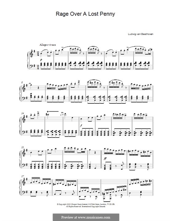 Die Wut über den verlorenen Groschen, Op.129 von L.v. Beethoven auf