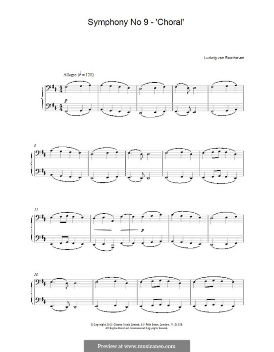 Ode an die Freude, für Klavier: Für einen Interpreten by Ludwig van Beethoven