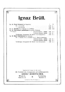 Pathetische Ouvertüre, Op.98: Für Klavier, vierhändig by Ignaz Brüll