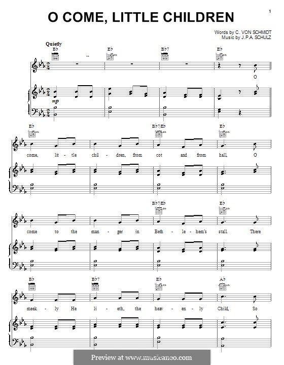 O Come, Little Children: Für Stimme und Klavier (oder Gitarre) by Johann Abraham Schulz