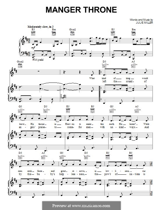 Manger Throne: Für Stimme und Klavier (oder Gitarre) by Julie Miller