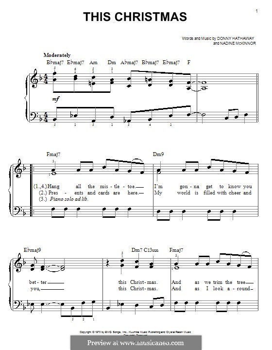 This Christmas: Einfache Noten für Klavier by Donny Hathaway, Nadine McKinnor