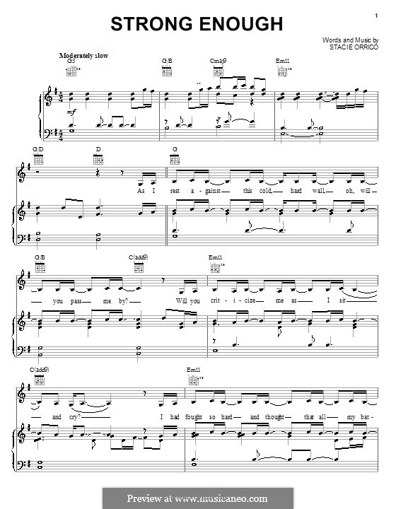 Strong Enough: Für Stimme und Klavier (oder Gitarre) by Stacie Orrico