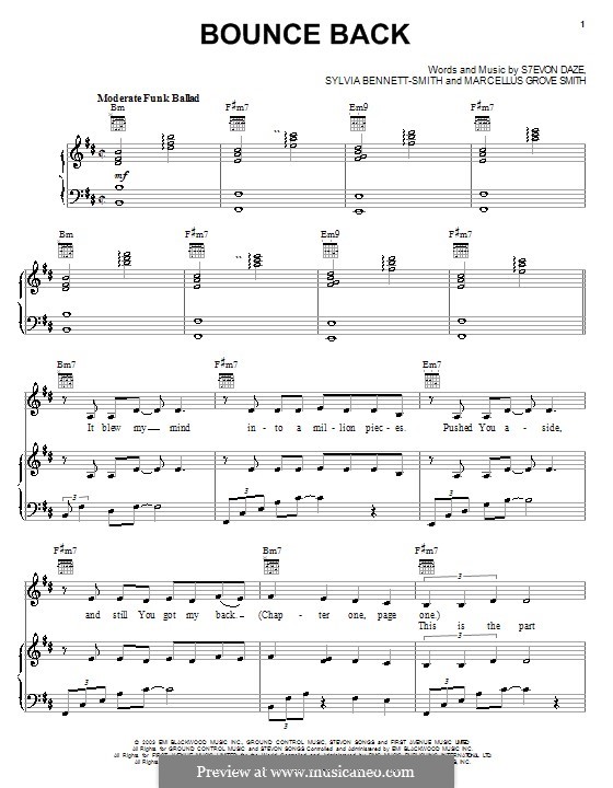 Bounce Back (Stacie Orrico): Für Stimme und Klavier (oder Gitarre) by David Lindsey, Sylvia Bennett Smith