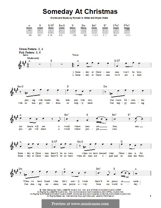Someday at Christmas: Für Gitarre (Sehr leichte Fassung) by Bryan Wells