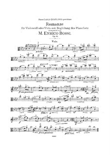 Romanze für Violoncell oder Bratsche mit Begleitung des Pianoforte, Op.89: Romanze für Violoncell oder Bratsche mit Begleitung des Pianoforte by Marco Enrico Bossi