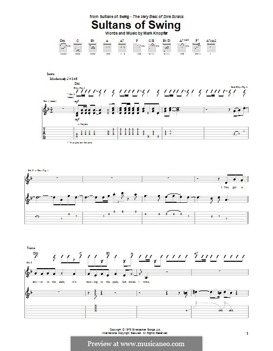 Sultans of Swing (Dire Straits): Für Gitarre mit Tabulatur by Mark Knopfler