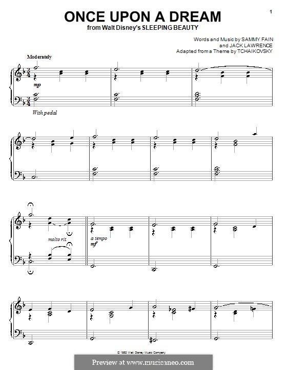 Once Upon A Dream (from Sleeping Beauty): Für Klavier by Jack Lawrence, Sammy Fain