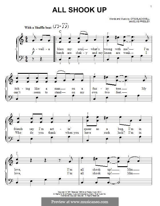 All Shook Up: Für Klavier, leicht by Elvis Presley, Otis Blackwell