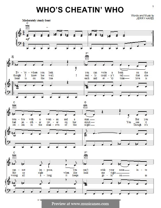 Who's Cheatin' Who: Für Stimme und Klavier (oder Gitarre) by Jerry Hayes