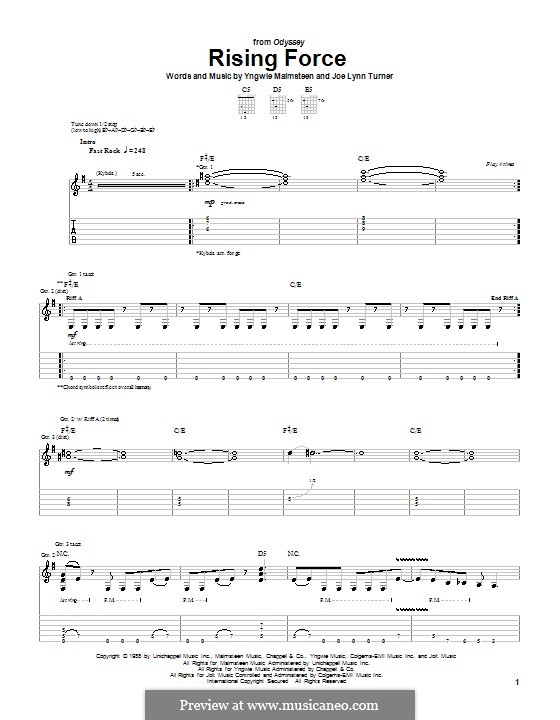 Rising Force: Für Gitarre mit Tab by Joe Lynn Turner