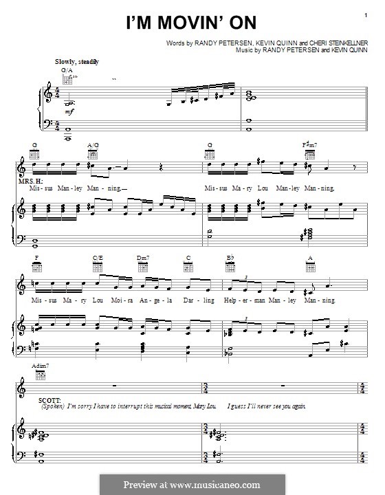 I'm Movin' on (from Disney's Teacher's Pet): Für Stimme und Klavier (oder Gitarre) by Cheri Steinkellner, Kevin Quinn