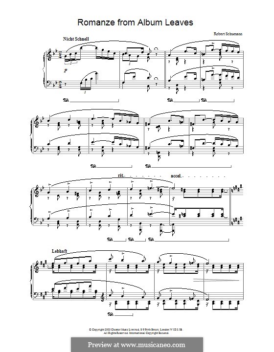 Albumblätter, Op.124: Nr.11 Romanze by Robert Schumann