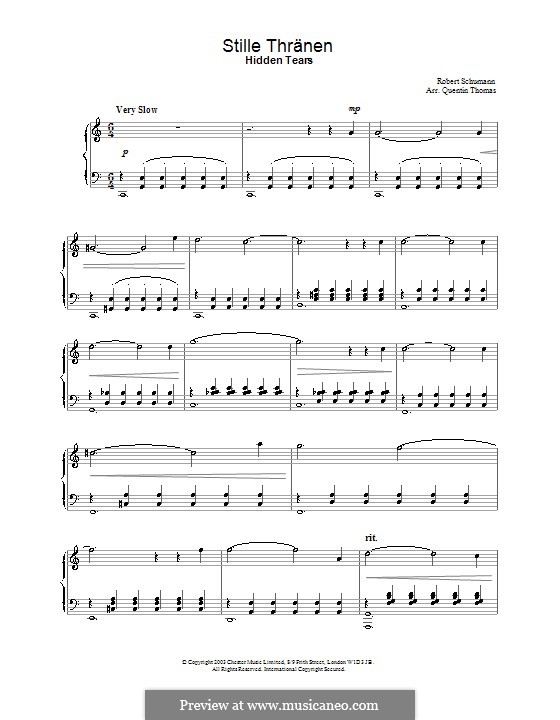 Nr.10 Stille Thränen: Für Klavier by Robert Schumann