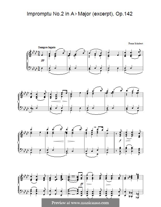Vier Impromptus für Klavier, D.935 Op.142: Impromptu No.2 (excerpt) by Franz Schubert