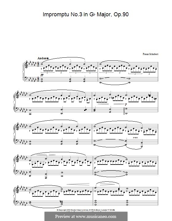 Vier Impromptus für Klavier, D.899 Op.90: Impromptu Nr.3 by Franz Schubert