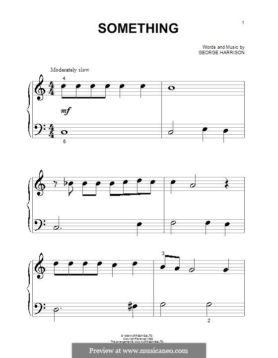 Something (The Beatles): Für Klavier (sehr leichte Fassung) by George Harrison