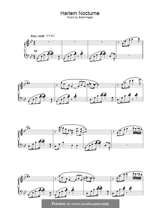 Harlem Nocturne (Duke Ellington): Für Klavier by Earle Hagen