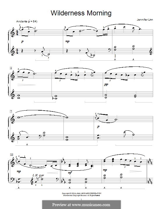 Wilderness Morning: Für Klavier by Jennifer Linn