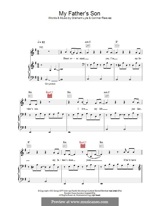 My Father's Son: Für Stimme und Klavier (oder Gitarre) by Conner Reeves