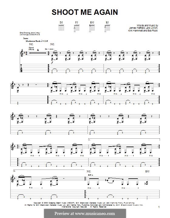 Shoot Me Again (Metallica) von B. Rock, J. Hetfield, K. Hammett, L. Ulrich auf MusicaNeo