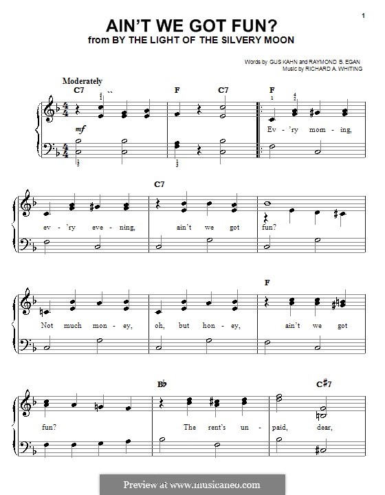 Ain't We Got Fun? (Doris Day): Für Klavier, leicht by Richard A. Whiting
