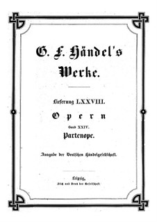 Partenope, HWV 27: Vollpartitur by Georg Friedrich Händel