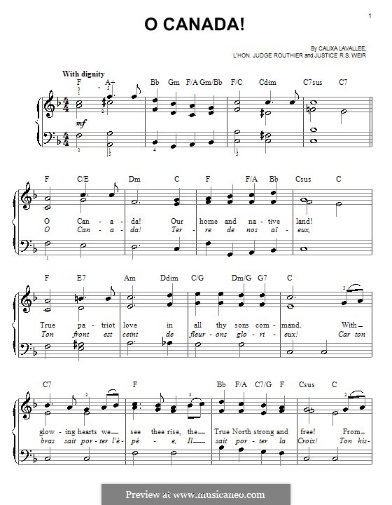 Ô Canada: Für Klavier by Calixa Lavallée
