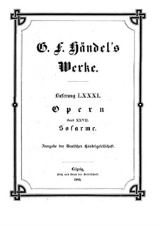 Sosarmes, King of Media, HWV 30: Vollpartitur by Georg Friedrich Händel