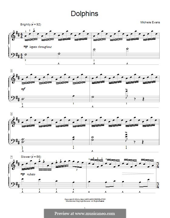 Dolphins: Für Klavier by Michele Evans