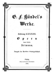 Ariadne in Crete, HWV 32: Vollpartitur by Georg Friedrich Händel