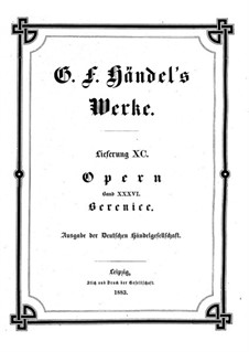 Berenice, Königin von Ägypten, HWV 38: Vollpartitur by Georg Friedrich Händel