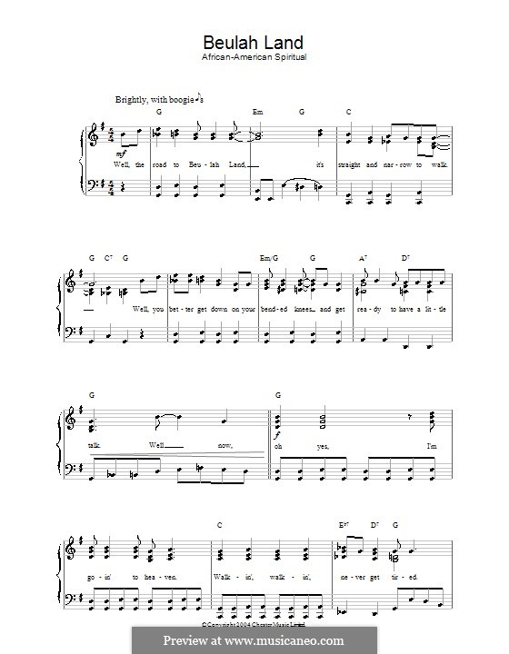 Sweet Beulah Land Sheet Music Free : Squire Parsons "Sweet Beulah Land" Sheet Music (Leadsheet ... / Free printable pdf score and midi track.