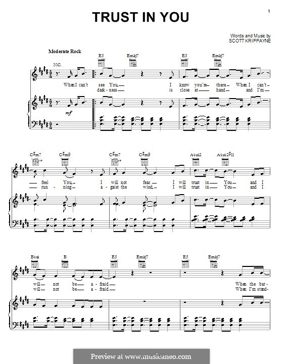 Trust in You (Jeremy Camp): Für Stimme und Klavier (oder Gitarre) by Scott Krippayne