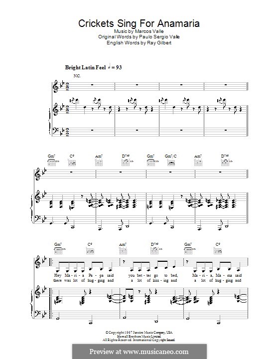 Crickets Sing for Anamaria (Astrud Gilberto) von M. Valle, P.S. Valle
