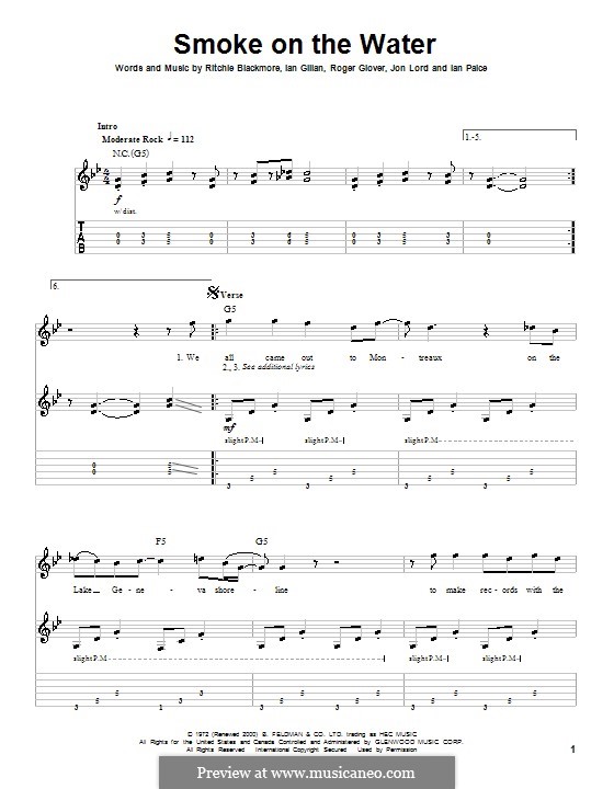 Instrumental version: Für Gitarre mit Tabulatur by Ian Gillan, Ian Paice, Jon Lord, Ritchie Blackmore, Roger Glover