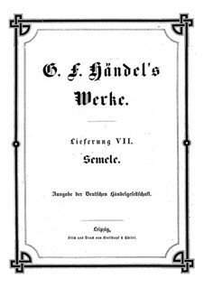 Semele, HWV 58: Vollpartitur by Georg Friedrich Händel