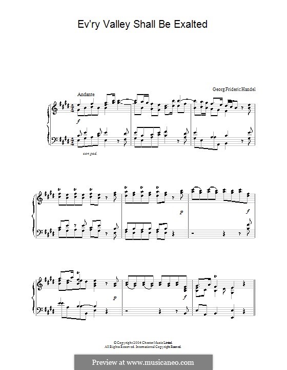 Nr.3 Alle Tale macht hoch und erhaben: Für Klavier by Georg Friedrich Händel