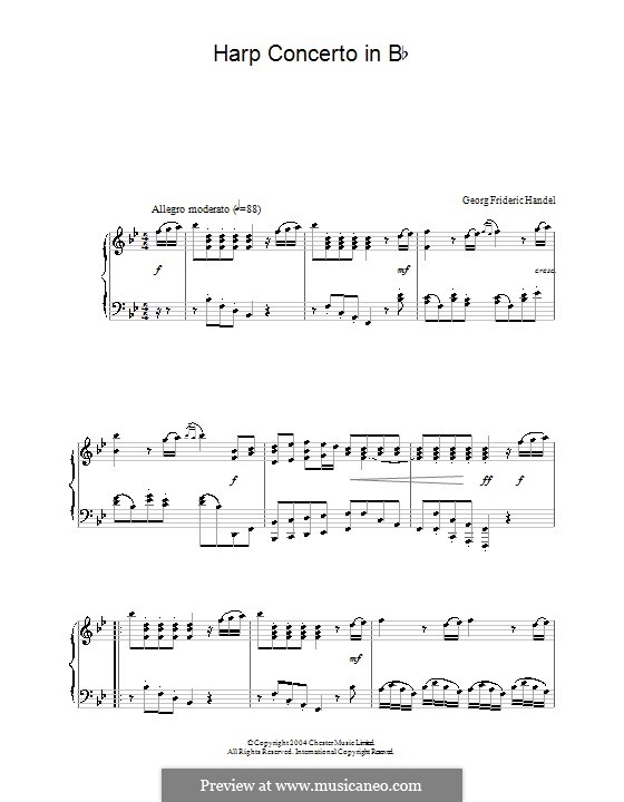 Konzert Nr.6 in B-Dur, HWV 294: Bearbeitung für Klavier by Georg Friedrich Händel