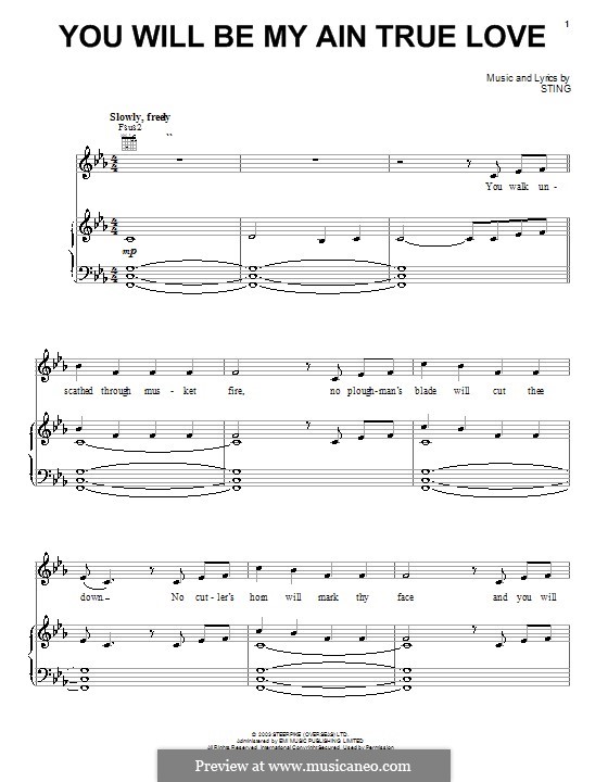 You Will Be My Ain True Love (from Cold Mountain): Für Stimme und Klavier (oder Gitarre) by Alison Krauss