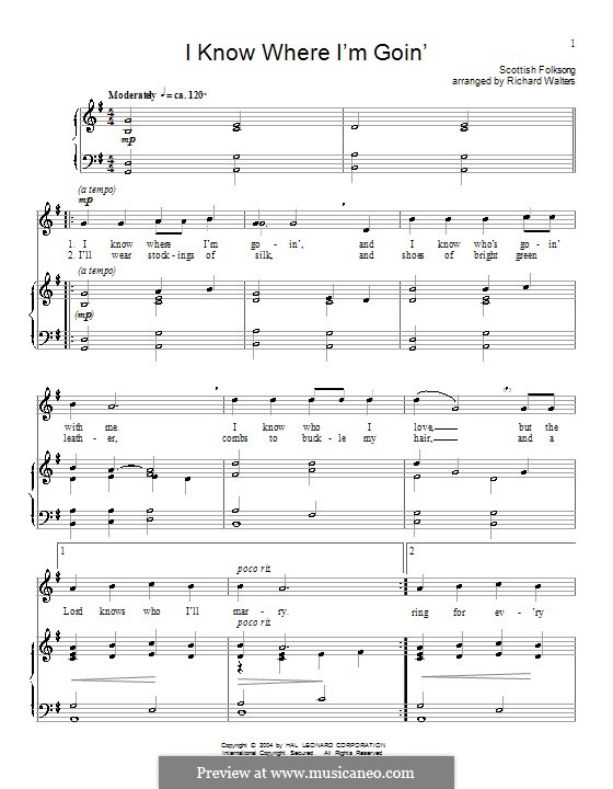 I Know Where I'm Goin': Für Stimme und Klavier (oder Gitarre) by folklore